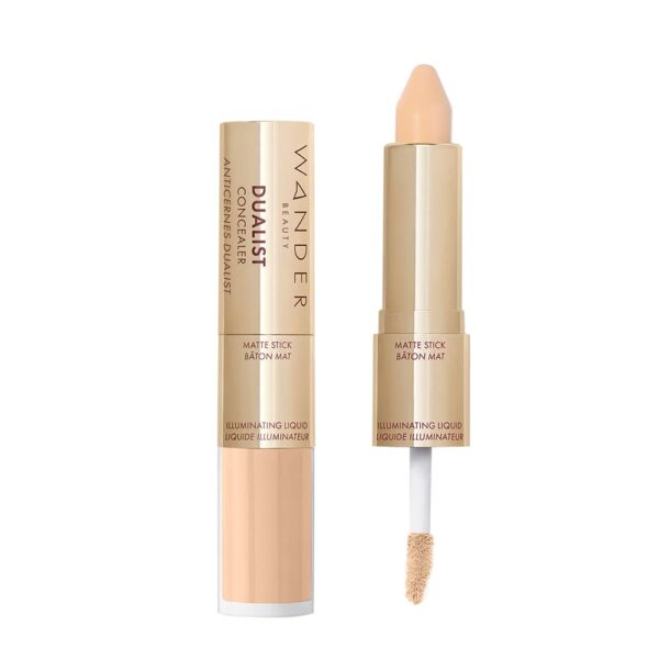 Wander Beauty Dualist Matte and Illuminating Concealer Makeup - Fair - Dual-Ended Matte Concealer Stick + Liquid Concealer - Full Coverage Concealer B