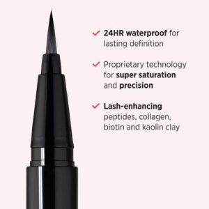 IT Cosmetics Superhero Liquid Eyeliner Pen, Black - 24-Hour Waterproof Formula Won?t Smudge or Fade - With Peptides, Collagen, Biotin & Kaolin Clay - - Image 3