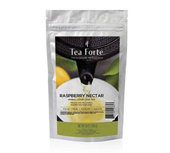 Tea Forte Raspberry Nectar Loose Bulk Tea, 1 Pound Pouch, Organic Herbal Tea Tea Makes 160-170 Cups