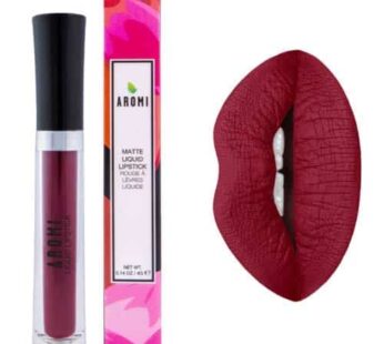 Aromi Maroon Burgundy Liquid Lipstick | Bordeaux Wine Lip Color with Blue Undertones, Vegan, Cruelty-free, Waterproof, Long-lasting (Red Dahlia)