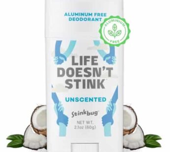 Stinkbug Naturals All Natural Deodorant, Unscented, 2.1 Ounce