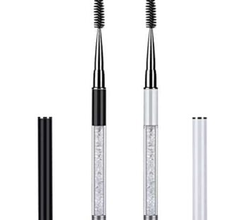 2 Pieces Eyelash Brush with Cap, Mascara Spoolies Reusable Brow Brushes Lash Wands Applicator Spooly for Lashes