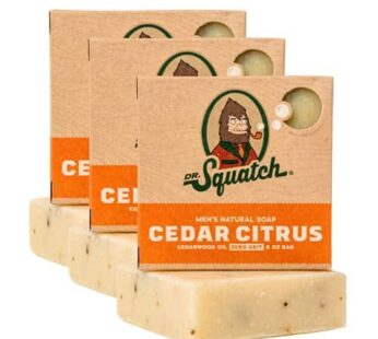 Dr. Squatch All Natural Bar Soap for Men with Zero Grit, 3 Pack, Cedar Citrus