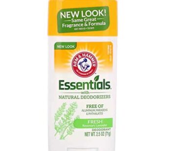 ARM & HAMMER Essentials Natural Deodorant Fresh 2.50 oz (Pack of 10)
