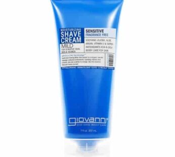 GIOVANNI Moisturizing Shave Cream – Fragrance Free With Soothing Aloe, Jojoba, Argan & Super Antioxidants Acai & Goji Berry, for Men & Women, Sensitiv