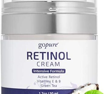 goPure Retinol Face Cream – Night Cream Anti Wrinkle & Face Moisturizer For Women – Retinol Cream for a Youthful-Looking Glow, 1.7oz.