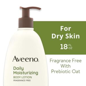 Aveeno Daily Moisturizing Body Lotion with Soothing Oat and Rich Emollients, Fragrance-Free, 18 Fl Oz - Image 9