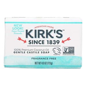 Kirk's Natural Original Coco Castile Soap Fragrance Free, 4 Ounce (Packaging may Vary) - Image 1