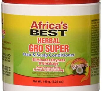 Africa’s Best Maximum Strength Super Gro Hair & Scalp Conditioner, 5.25 oz,Yellow,38422