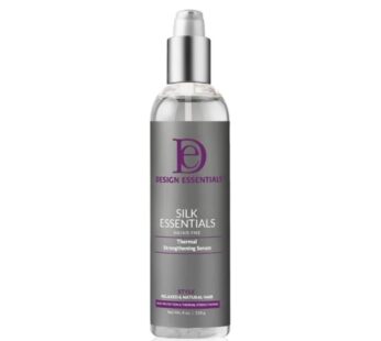 Design Essentials Silk Essentials Thermal Strengthening Serum, for Salon Perfect Weightless Thermal Styles, 4 FL Oz., Clear