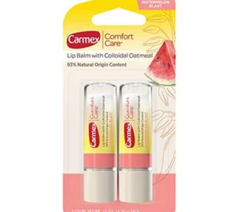 Carmex Comfort Care Lip Balm Stick with Colloidal Oatmeal in Watermelon Blast – 0.15 OZ, 2 Count