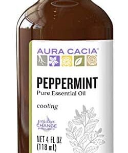 Aura Cacia 100% Pure Peppermint Essential Oil | GC/MS Tested for Purity | 120 ml (4 fl. oz.) | Mentha piperita - Image 1