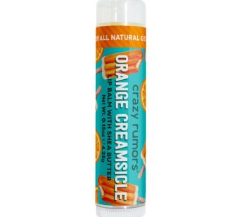 Crazy Rumors Orange Creamsicle Lip Balm. 100% Natural, Vegan, Plant-Based, Made in USA (1-Pack)