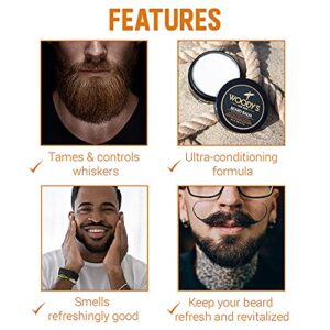 Woody's 2-in-1 Beard Balm, Facial Hair Conditioner and Style Wax, with Coconut Oil, Panthenol, and Natural Beeswax, 2 Oz - Image 4