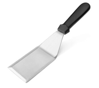 New Star Foodservice 36152 Plastic Handle Heavy Duty Hamburger Turner/Spatula with Cutting Edge, 11.5-Inch, Black