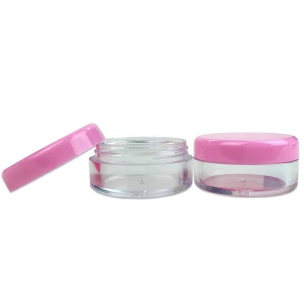 Beauticom 5G/5ML Clear Plastic Cosmetic Container Jars with PINK Lids, 50 Pcs - Image 3