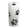 Pawvac 24 Ounce Vacuum Sealed Pet Food Storage Container; White Cap & Body/Black Paws