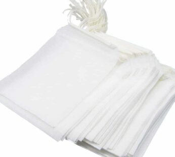 TamBee 100 Pack Disposable Tea Filter Bags Empty Muslin Drawstring Seal Filter Tea Bags Drawstring Herb Loose Tea bag (1.97″X2.76″ / 5cm X 7cm)