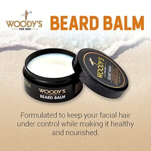 Woody's 2-in-1 Beard Balm, Facial Hair Conditioner and Style Wax, with Coconut Oil, Panthenol, and Natural Beeswax, 2 Oz - Image 2