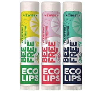Eco Lips Bee Free Variety Pack Vegan Lip Balm | Candelilla Wax, Cocoa Butter & Coconut Oil Lip Care. Soothe & Moisturize Dry, Chapped Lips – 100% Plas
