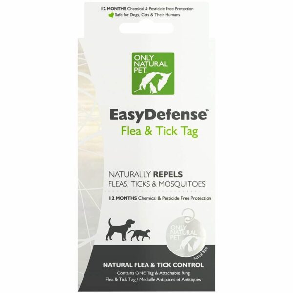 Only Natural Pet Easy Defense Tickless Flea & Tick Tag - Pest & Mosquito Repellent Shield for Dogs & Cats - Attach to Collar for Long-Lasting Preventi