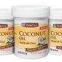De la Cruz Coconut Oil - Expeller Pressed Coconut Oil for Skin and Hair - Natural Moisturizer for Skin and Hair - 2.2oz (3 Jars)
