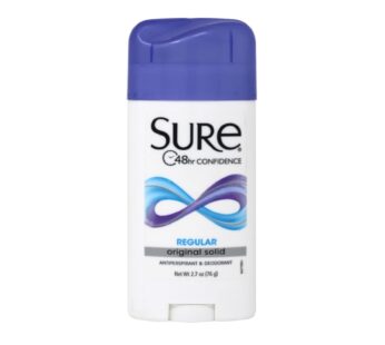 Sure Anti-Perspirant Deodorant Invisible Solid Regular Scent 2.60 oz