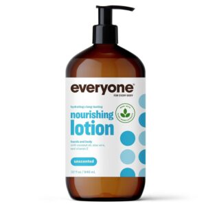 Everyone Nourishing Hand and Body Lotion, 32 Ounce (Pack of 1), Unscented, Plant-Based Lotion with Pure Essential Oils, Coconut Oil, Aloe Vera and Vitamin E - Image 1