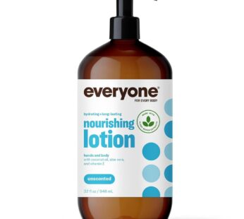 Everyone Nourishing Hand and Body Lotion, 32 Ounce (Pack of 1), Unscented, Plant-Based Lotion with Pure Essential Oils, Coconut Oil, Aloe Vera and Vitamin E