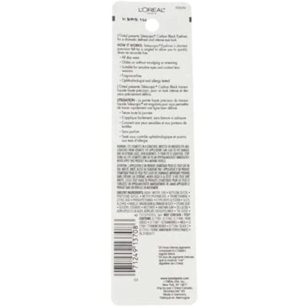 L'Oreal Paris Telescopic Precision Liquid Eyeliner, Carbon Black, 0.08 Oz - Image 7