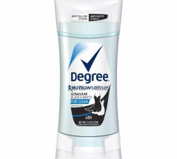 Degree UltraClear Black+White Pure Clean Antiperspirant Deodorant Stick, 2.6 oz (Pack of 3)