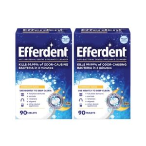 Efferdent PM Overnight Anti-Bacterial Denture Cleanser Tabs 90 ea (Pack of 2) - Image 1