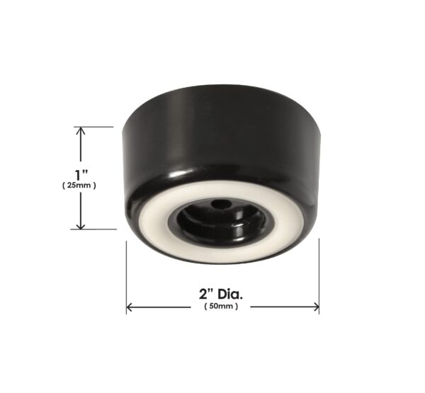 Slipstick CB511 1 Inch Tall Floor Protector Furniture Feet with Non Slip Rubber Grip (Set of 4) 2" Wide x 1" Height - Black Plastic - Image 2