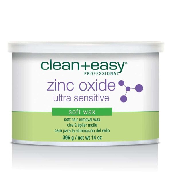 Clean + Easy Zinc Oxide Ultra Sensitive Hair Removal Depilatory Soft Wax, Soothes and Calms Skin Before and After Waxing - Perfect for Delicate Skin,