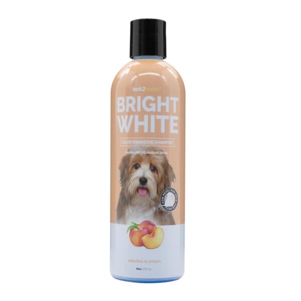 Bark2Basics Brighten White Dog Shampoo 16 oz - Natural, Chamomile, Revives Vibrant Natural Color of Coat, Lustrous Shine, Whitens, Removes Stains, Pro