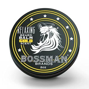 Bossman Relaxing Beard Balm - Beard Tamer, Relaxer, Thickener and Softener Cream - Beard Care Product - Made in USA (Gold Scent) - Image 1