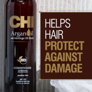 CHI Argan Oil Conditioner, Replenishes Hair Moisture, Enhances Strength & Helps Protect Against Damage, Sulfate, Paraben, & Cruelty-Free, 11.5 Oz - Image 3