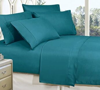 CELINE LINEN Best, Softest, Coziest Bed Sheets Ever! 1800 Premier Hotel Quality Wrinkle-Resistant 4-Piece Sheet Set with Deep Pockets, Queen Turqouise