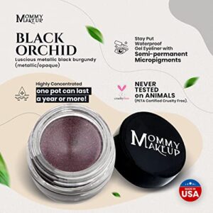 Mommy Makeup Waterproof Gel Eyeliner Pot in Black Orchid (Luscious Metallic Black Burgundy) | Long Wear Cream Eye Liner | Stay Put Semi-Permanent Gel - Image 4