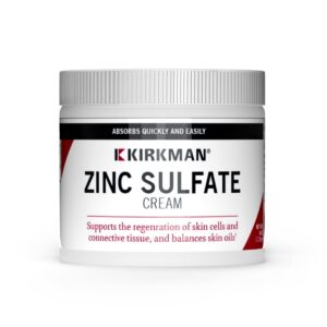 Kirkman - Zinc Sulfate Topical Cream - 4 fl oz - Fast Absorption - 10% Zinc Sulfate - Hypoallergenic - Image 1