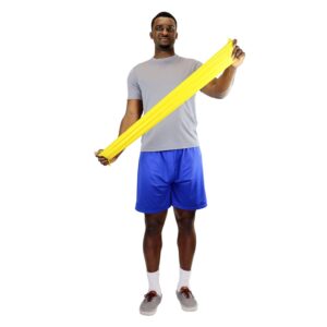 CanDo Singles Low Powder Exercise Band, 4-foot singles, Yellow: X-Light - Image 2