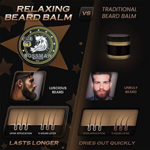 Bossman Relaxing Beard Balm - Beard Tamer, Relaxer, Thickener and Softener Cream - Beard Care Product - Made in USA (Gold Scent) - Image 2