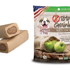 Loving Pets Totally Grainless Chicken And Apple Recipe Meaty Chew Bones For Large Dogs (1 Pack), 6 Oz, (5311) - Image 2