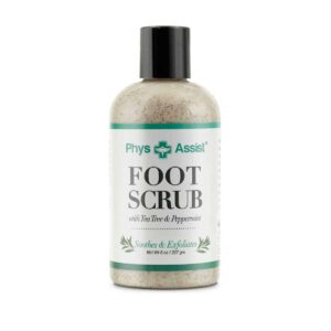 PhysAssist Foot Scrub 8 oz. with Tea Tree, Peppermint Soothes and Exfoliates Promoting a Deep Cooling Sensation Leaving Feet Feeling Calm and Refreshe - Image 1