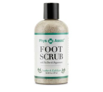 PhysAssist Foot Scrub 8 oz. with Tea Tree, Peppermint Soothes and Exfoliates Promoting a Deep Cooling Sensation Leaving Feet Feeling Calm and Refreshe