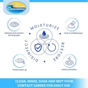 Cruelty-Free Multi-Purpose Contact Lenses Solution - Travel Size Contact Lens Solution, Mild Contact Solution for Contact Lenses, Cleans & Conditions - Image 4