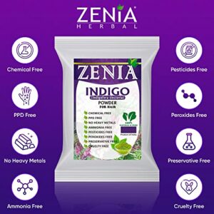 Zenia Indigo Powder (Indigofera Tinctoria) | Hair / Beard Dye Color 500 grams (17.64 ounces) | 100% Pure & Natural | No Preservatives - Image 2