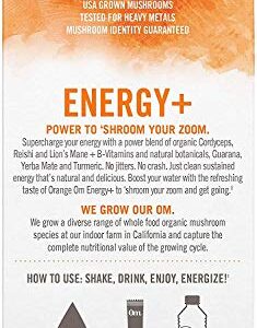 Om Mushroom Superfood Energy Plus Mushroom Powder Drink Mix, Citrus Orange, Single Serve, 10 Count, Mushroom Blend, Cordyceps, Yerba Mate, Tumeric, Vi - Image 9