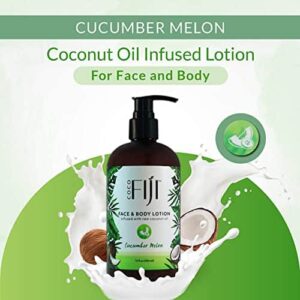 Coco Fiji Face & Body Lotion Infused With Coconut Oil | Lotion for Dry Skin | Moisturizer Face Cream & Massage Lotion for Women & Men | Cucumber Melon - Image 4