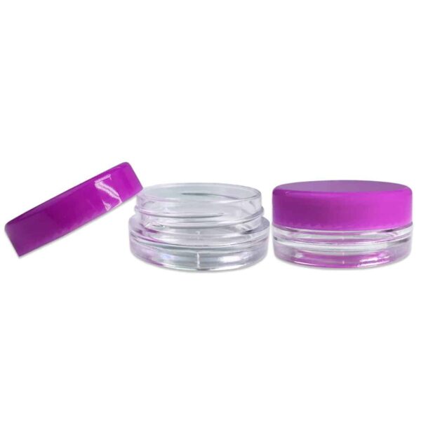 (Quantity: 50 Pieces) Beauticom 3G/3ML Round Clear Jars with PURPLE Lids for Scrubs, Oils, Toner, Salves, Creams, Lotions, Makeup Samples, Lip Balms - - Image 6